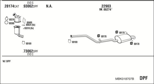 Fonos MBK018707B - Impianto gas scarico autozon.pro