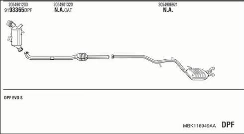 Fonos MBK116949AA - Impianto gas scarico autozon.pro