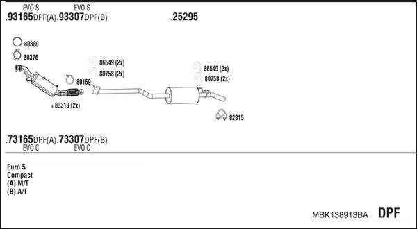 Fonos MBK138913BA - Impianto gas scarico autozon.pro