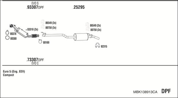 Fonos MBK138913CA - Impianto gas scarico autozon.pro