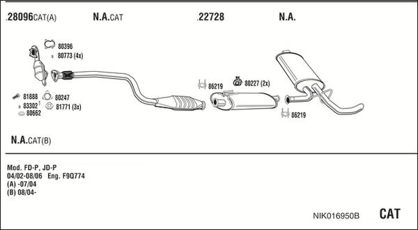 Fonos NIK016950B - Impianto gas scarico autozon.pro