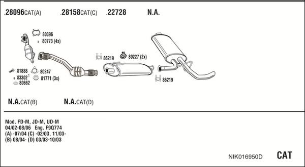 Fonos NIK016950D - Impianto gas scarico autozon.pro