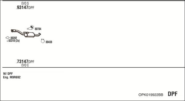 Fonos OPK019922BB - Impianto gas scarico autozon.pro