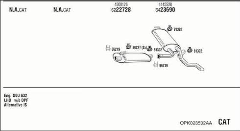 Fonos OPK023502AA - Impianto gas scarico autozon.pro