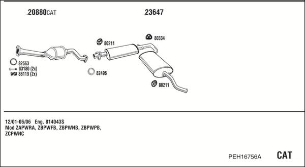 Fonos PEH16756A - Impianto gas scarico autozon.pro