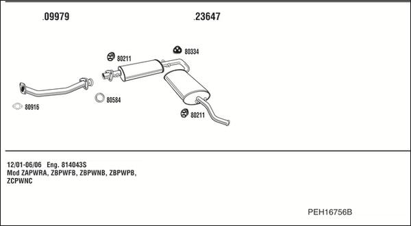 Fonos PEH16756B - Impianto gas scarico autozon.pro