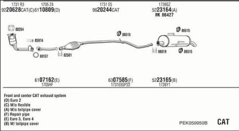 Fonos PEK059950B - Impianto gas scarico autozon.pro