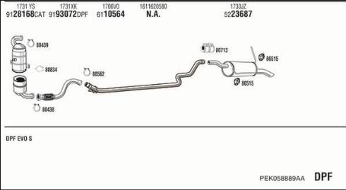 Fonos PEK058889AA - Impianto gas scarico autozon.pro