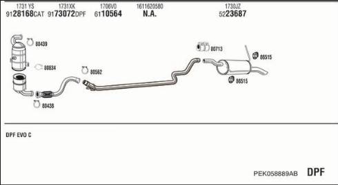 Fonos PEK058889AB - Impianto gas scarico autozon.pro