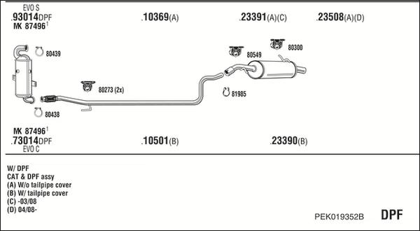 Fonos PEK019352B - Impianto gas scarico autozon.pro