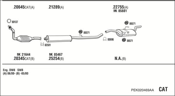 Fonos PEK020469AA - Impianto gas scarico autozon.pro