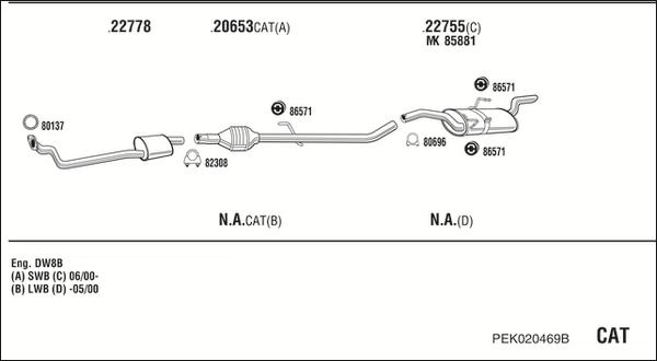 Fonos PEK020469B - Impianto gas scarico autozon.pro