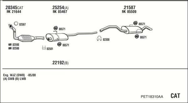 Fonos PET18310AA - Impianto gas scarico autozon.pro