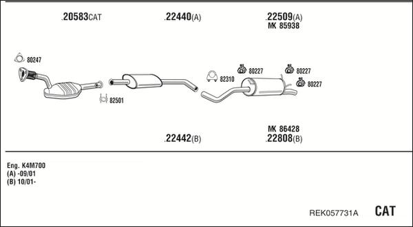 Fonos REK057731A - Impianto gas scarico autozon.pro