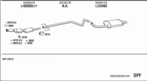 Fonos REK005267AA - Impianto gas scarico autozon.pro