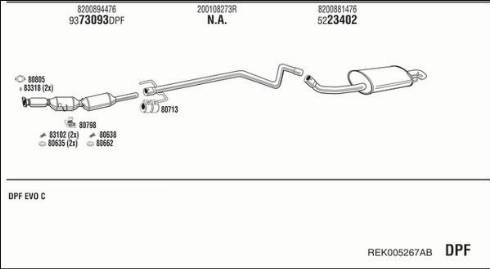 Fonos REK005267AB - Impianto gas scarico autozon.pro