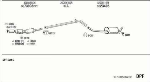 Fonos REK005267BB - Impianto gas scarico autozon.pro