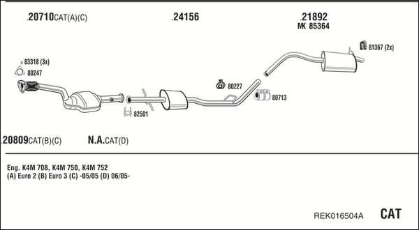 Fonos REK016504A - Impianto gas scarico autozon.pro