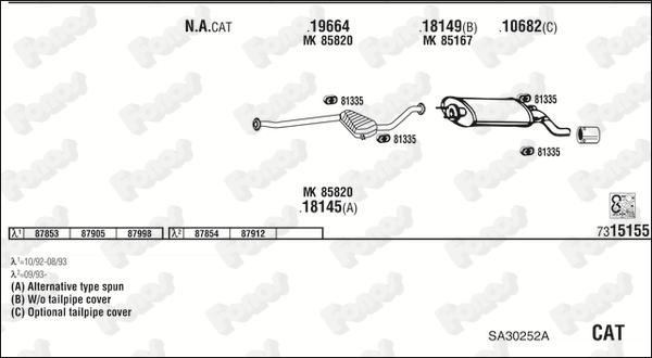 Fonos SA30252A - Impianto gas scarico autozon.pro