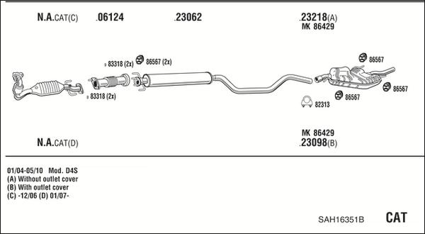 Fonos SAH16351B - Impianto gas scarico autozon.pro