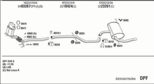 Fonos SEK000762BA - Impianto gas scarico autozon.pro