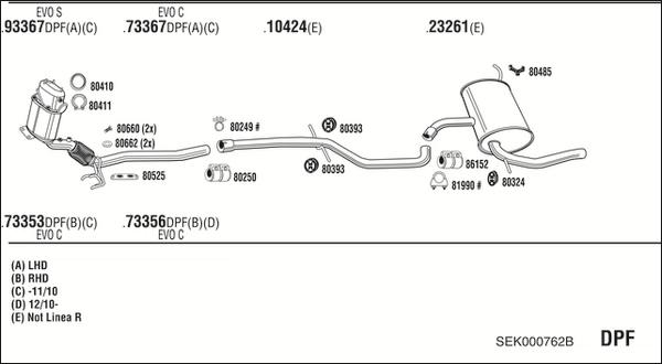 Fonos SEK000762B - Impianto gas scarico autozon.pro