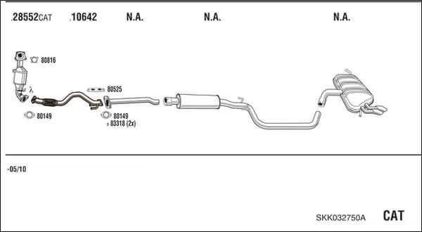 Fonos SKK032750A - Impianto gas scarico autozon.pro