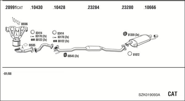 Fonos SZK019093A - Impianto gas scarico autozon.pro