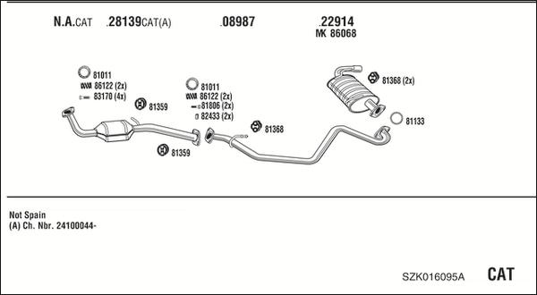 Fonos SZK016095A - Impianto gas scarico autozon.pro