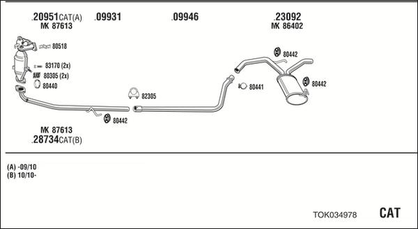 Fonos TOK034978 - Impianto gas scarico autozon.pro