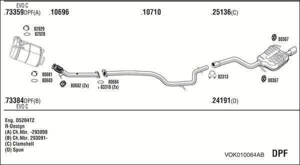 Fonos VOK010064AB - Impianto gas scarico autozon.pro