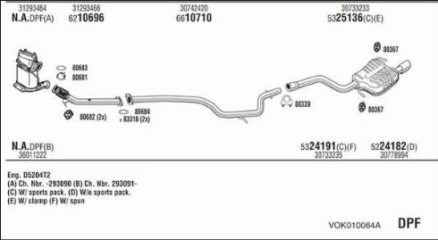 Fonos VOK010064A - Impianto gas scarico autozon.pro