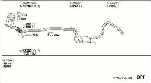 Fonos VWK055508B - Impianto gas scarico autozon.pro