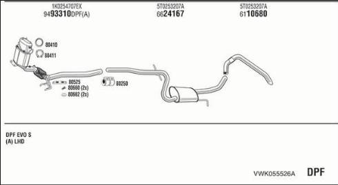 Fonos VWK055526A - Impianto gas scarico autozon.pro