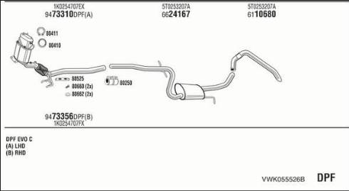 Fonos VWK055526B - Impianto gas scarico autozon.pro