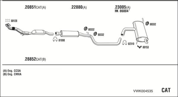 Fonos VWK004535 - Impianto gas scarico autozon.pro