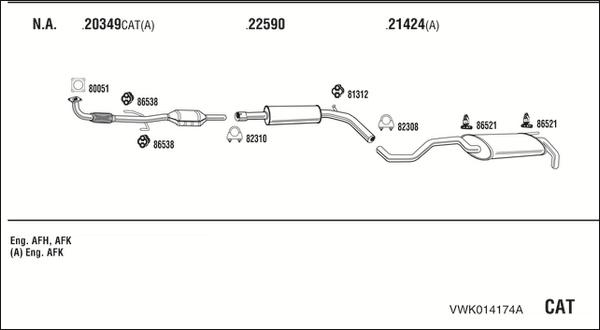 Fonos VWK014174A - Impianto gas scarico autozon.pro