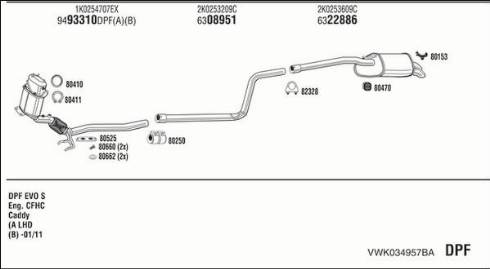 Fonos VWK034957BA - Impianto gas scarico autozon.pro