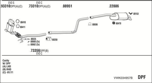 Fonos VWK034957B - Impianto gas scarico autozon.pro