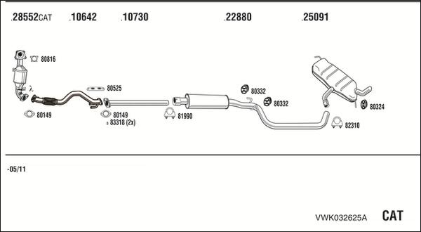 Fonos VWK032625A - Impianto gas scarico autozon.pro