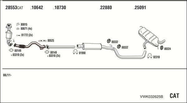 Fonos VWK032625B - Impianto gas scarico autozon.pro