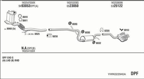 Fonos VWK022940A - Impianto gas scarico autozon.pro