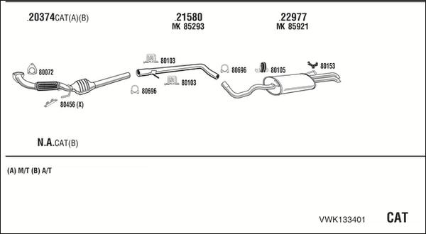 Fonos VWK133401 - Impianto gas scarico autozon.pro