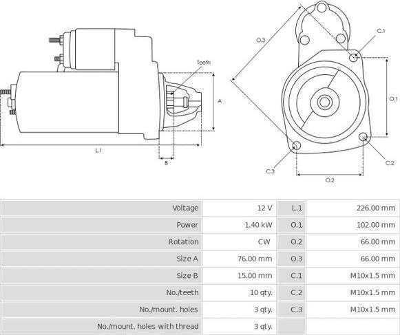 FORD F02F11000AA - Motorino d'avviamento autozon.pro