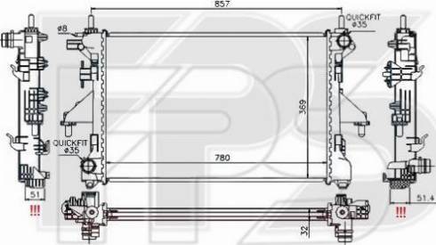 FPS FP 54 A1225 - Radiatore, Raffreddamento motore autozon.pro