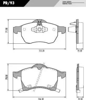 FRAS-LE PD93 - Kit pastiglie freno, Freno a disco autozon.pro