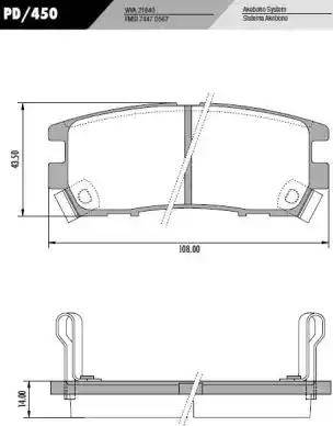 FRAS-LE PD450 - Kit pastiglie freno, Freno a disco autozon.pro