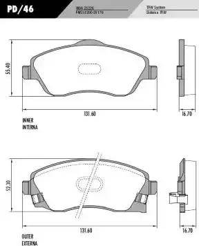 FRAS-LE PD46 - Kit pastiglie freno, Freno a disco autozon.pro