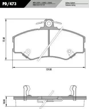 FRAS-LE PD473 - Kit pastiglie freno, Freno a disco autozon.pro