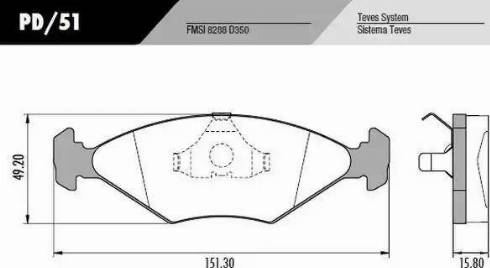 FRAS-LE PD51 - Kit pastiglie freno, Freno a disco autozon.pro